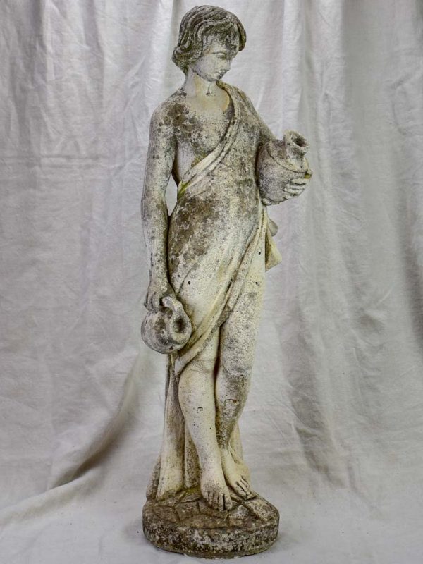 French sculpture of a draped lady collecting water 35  Sale