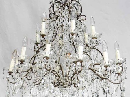 Pair of large early twentieth century Italian chandeliers with 18 lights 39½  on Sale