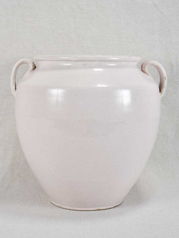 Antique French confit pot with white glaze - Martres Tolosane 9¾  Supply