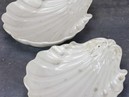 Pair of antique French shell plates Online Hot Sale