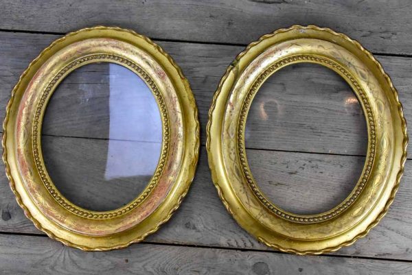 Pair of oval gilded Frames - Napoleon III 15  x 13½  Online Sale