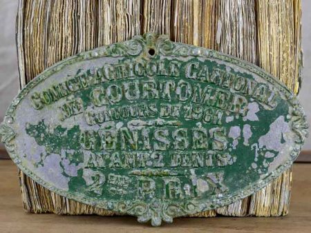 Vintage French agricultural prize plaque for heifers Cheap