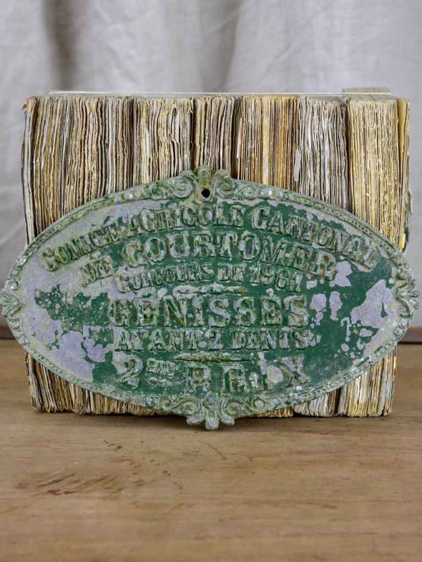 Vintage French agricultural prize plaque for heifers Cheap