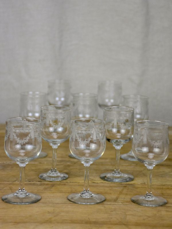 8 early 20th Century Louis XVI style wine glasses Online now