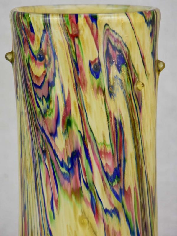 Mid-century blown glass vase - multi color 10¼  Supply