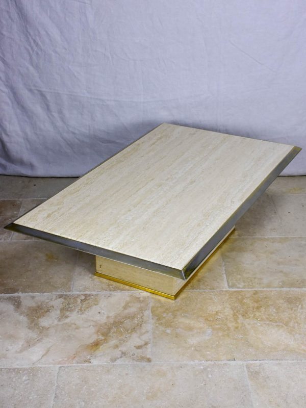 1970 s French travertine coffee table Online Hot Sale