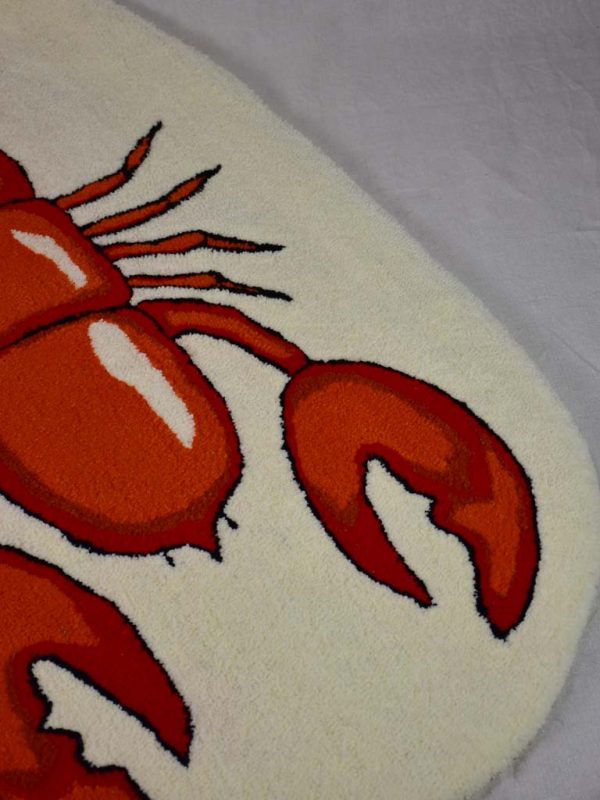 Artisan made woolen rug by E. Paris - lobster 35  x 57  Supply