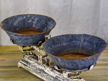 Antique French kitchen scales with zinc bowls Sale