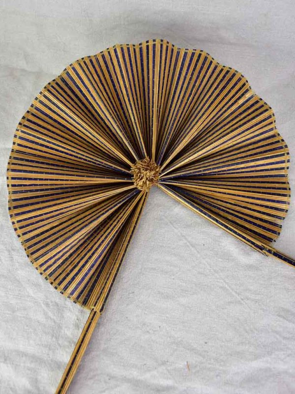 Antique French hand fan - straw Hot on Sale