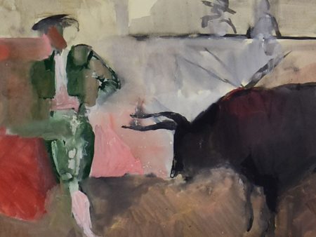 Matador with bull - Manolo Ruiz Pipo (1929-1998) Online Hot Sale