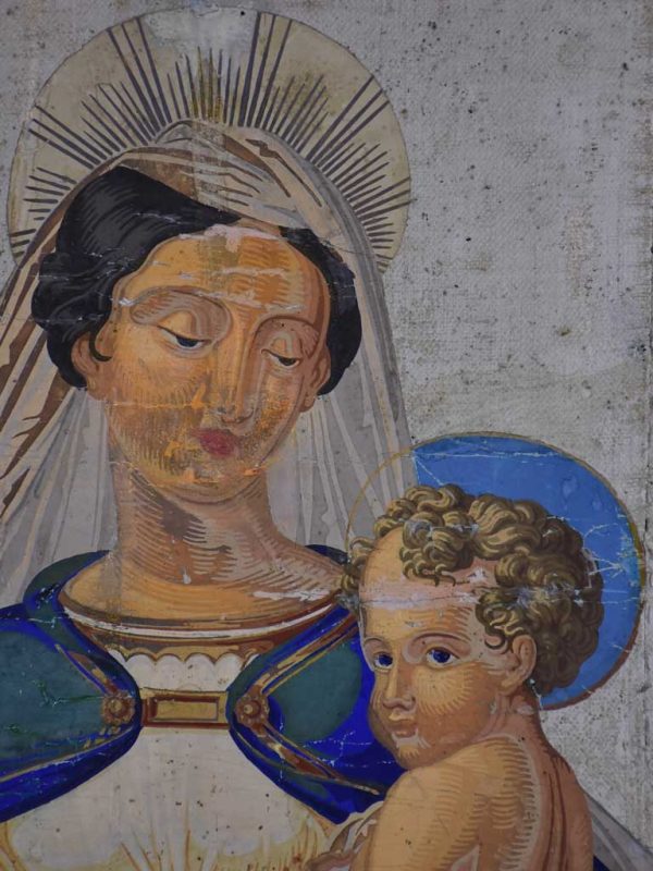 19th Century Italian Iconographic painting - Madonna and Child For Discount