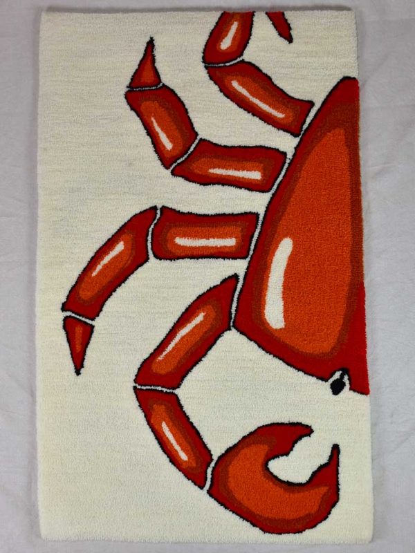 Artisan made woolen rug by E.Paris - crab 30  x 50½  Sale