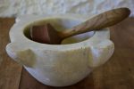 Antique French marble mortar and pestle 9¾” Hot on Sale