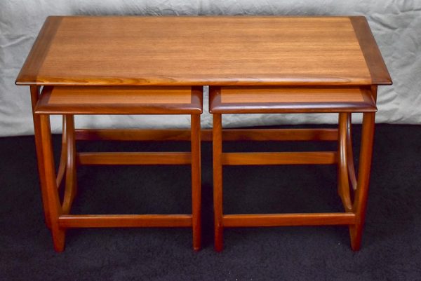 Mid century Scandinavian side table with two nested tables - solid teak Hot on Sale