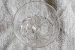 Nine mid-century white wine glasses with pretty engraving For Discount