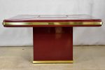 Pair of superb Burgundy red coffee tables - lacquer and brass 31  Discount