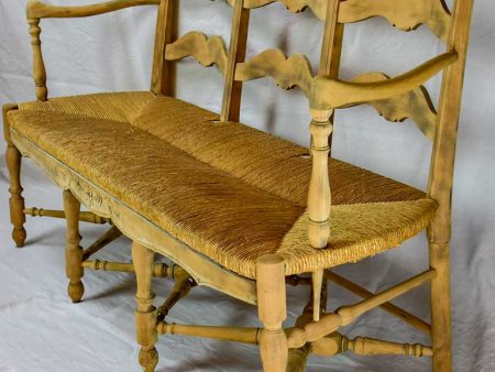 French Provincial rush banquette - three seat 57½  Online now