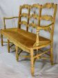 French Provincial rush banquette - three seat 57½  Online now