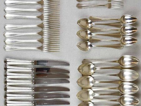 Mid-century French silver plate cutlery set - Christofle flatware Online Sale