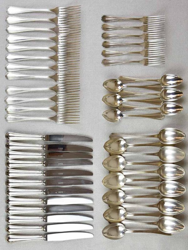 Mid-century French silver plate cutlery set - Christofle flatware Online Sale