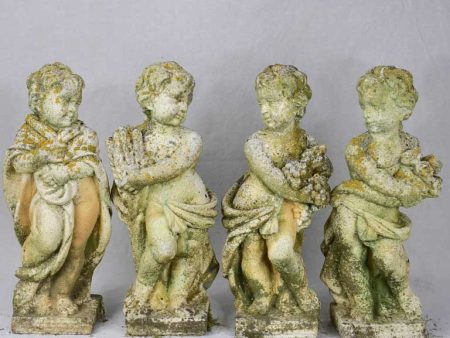 Collection of four vintage cherubs representing the four seasons - weathered patina 19¼  Discount