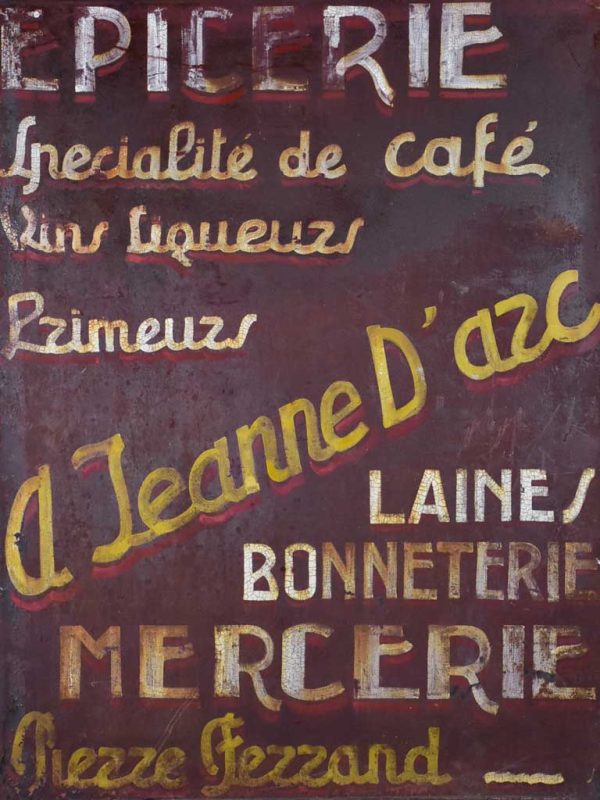 1940 s French shop sign from an epicerie  Jeanne d arc  39½  x 29¼  Hot on Sale