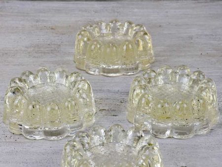 Four antique French glass table risers Discount