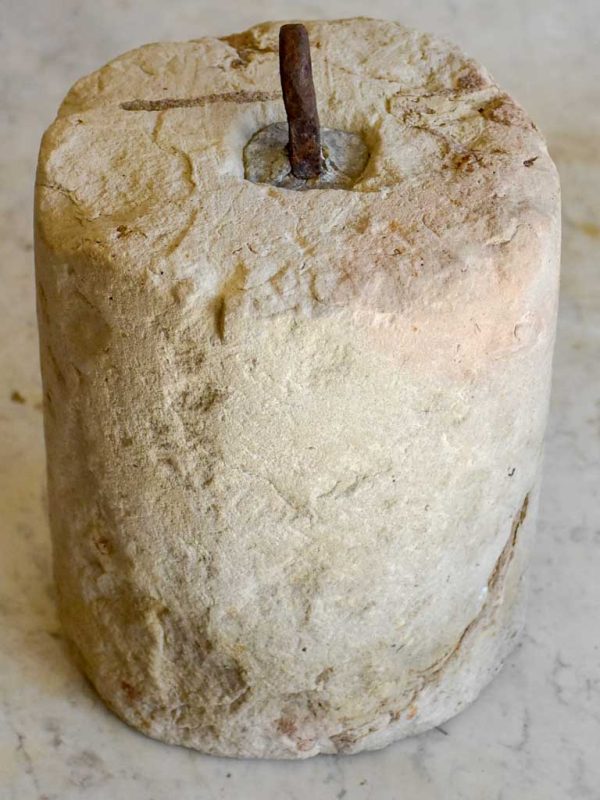 Antique French stone counterweight - cylindrical Hot on Sale