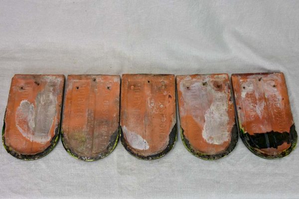 Collection of seven 19th Century French tiles from Isere For Sale