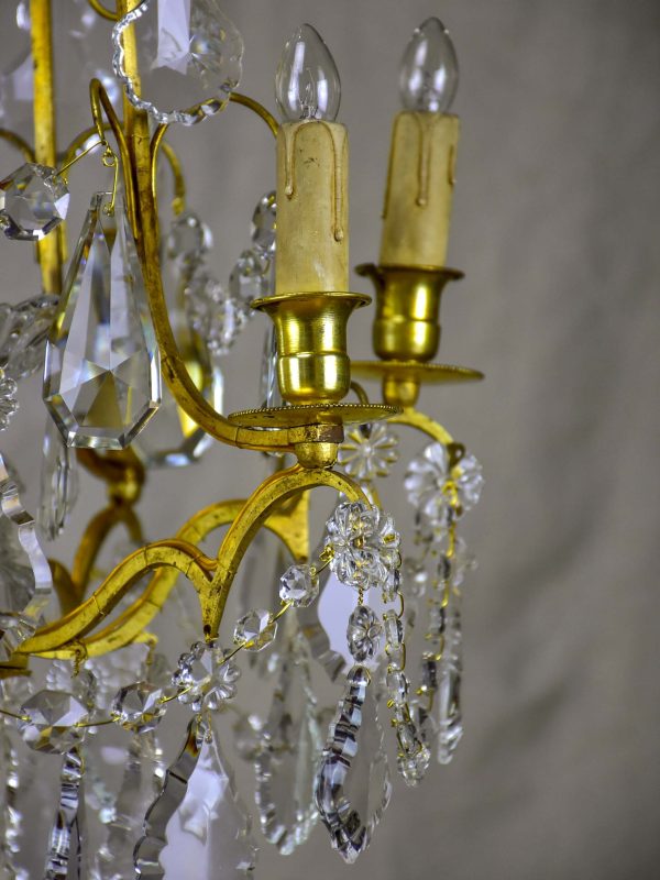 A small antique French crystal chandelier - 6 lights Cheap