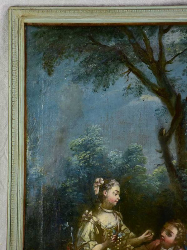 18th Century Louis XVI Romantic oil on canvas from a trumeau mirror - anonymous 28¼  x 31  Online Sale