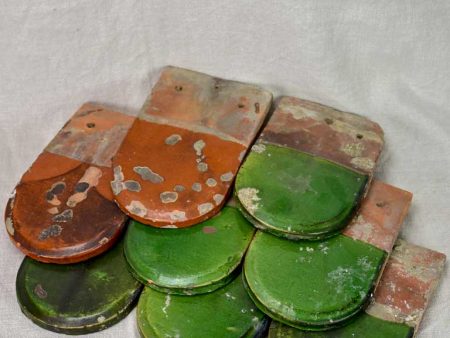 Collection of seven 19th Century French tiles from Isere For Sale