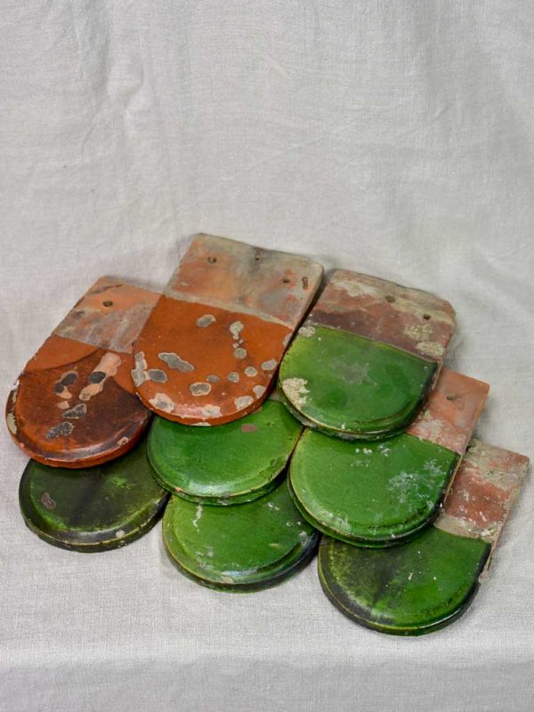 Collection of seven 19th Century French tiles from Isere For Sale