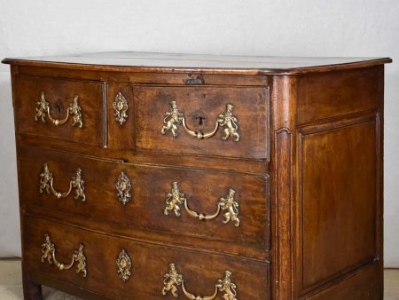 18th Century French oak and walnut commode - 4 drawers bronze hardware 46½  For Cheap