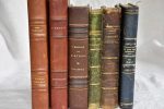 Mixed collection of six antique French leather bound books For Discount