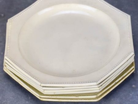 Set of six octangonal antique French plates - Creil-Montereau Online