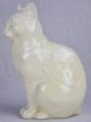 Early 20th Century ornament of a white cat - Sarreguemines faience 9½  Hot on Sale