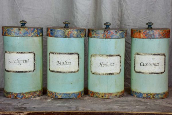 Four antique Italian Pharmacy canisters Online