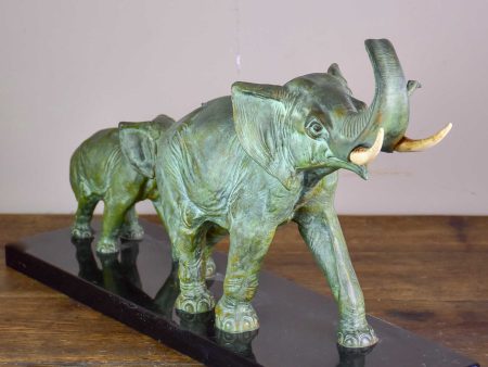 1930 s French statue of elephants marching Supply