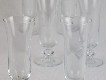 Collection of 6 antique French champagne flutes For Cheap