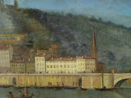 Antique French painting of Lyon 29¼  x 23¾  Sale