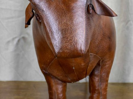 Antique leather bull footrest - Valenti Online Sale