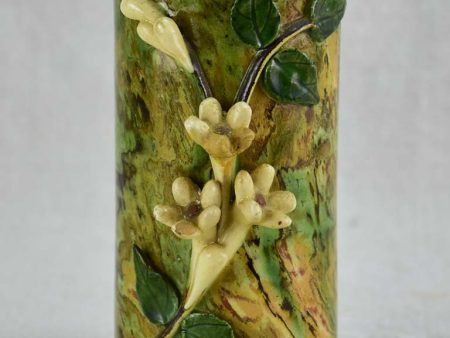 Small antique French Pichon vase with orange blossom from Uzes 6¼  Supply