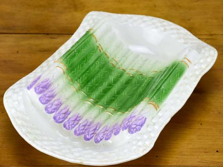 Antique French Asparagus platter - Barbotine Hot on Sale