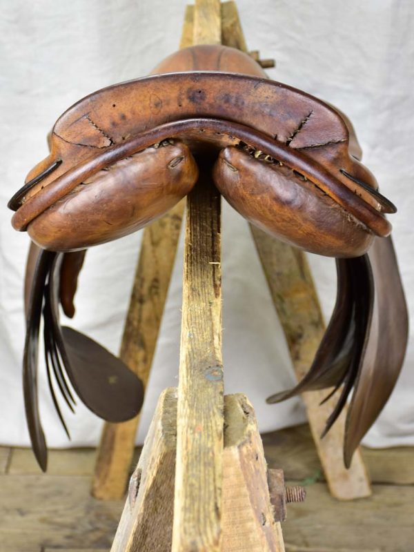 Rare antique French Hermes saddle from the military on Sale