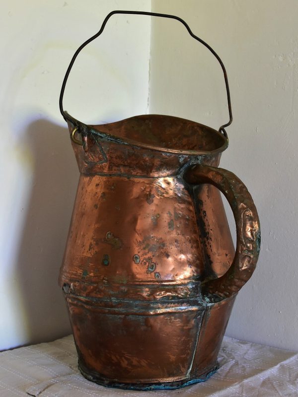 Antique French copper watering can   water pitcher Online now