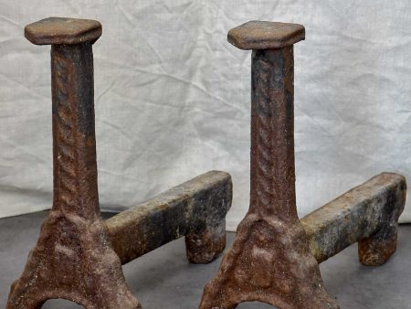 Pair of antique French fireplace andirons Sale