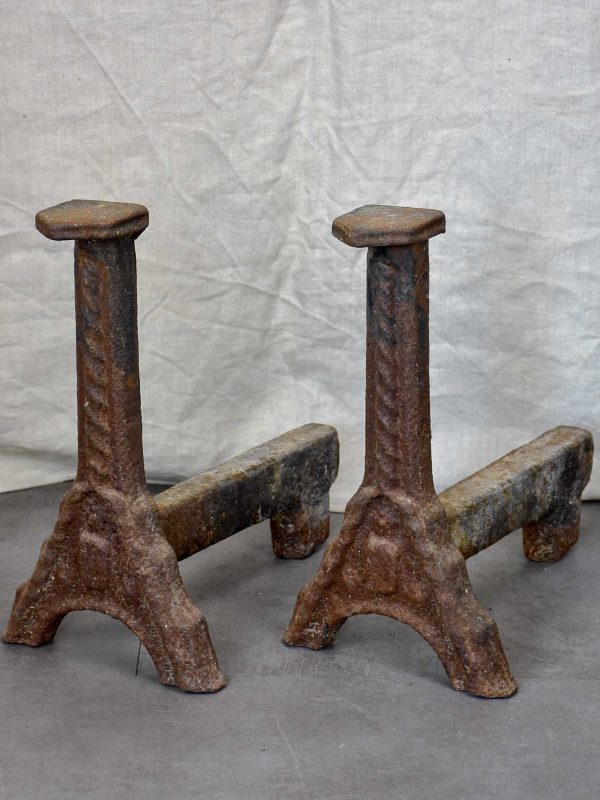 Pair of antique French fireplace andirons Sale