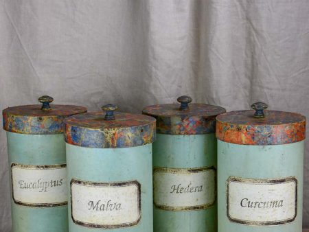 Four antique Italian Pharmacy canisters Online