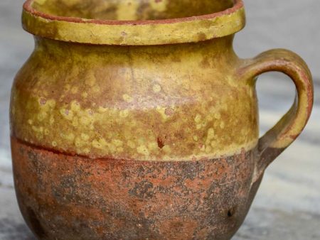 Antique French cup with yellow glaze For Cheap